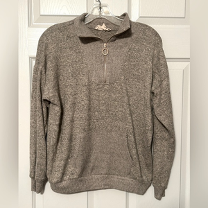 No Frills SUPER SOFT 1/4 Zip‎ Pullover Small Chest 21 Length 24